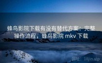 蜂鸟影院下载有没有替代方案：完整操作流程，蜂鸟影院 mkv 下载