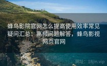 蜂鸟影院官网怎么提高使用效率常见疑问汇总：高频问题解答，蜂鸟影视网页官网
