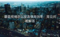 蘑菇视频怎么提高使用效率：常见问题解答